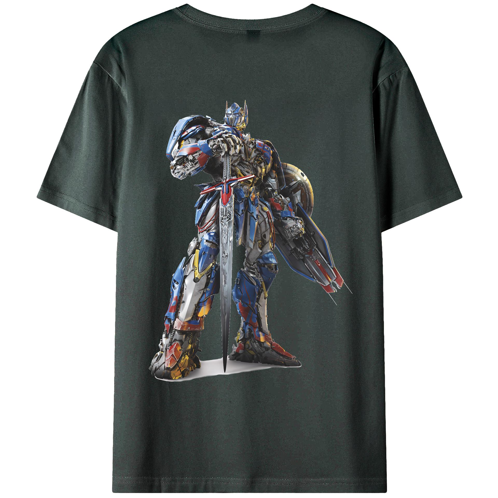 （画像用） Transformers トランスフォーマー 綿100％ メンズ半袖Tシャツ（バックプリント） 通気性